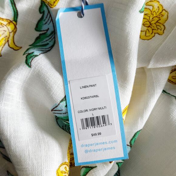 NEW Draper James Women’s Pants Resortwear Travelcore Coastal Floral Linen Sz L - Picture 10 of 10